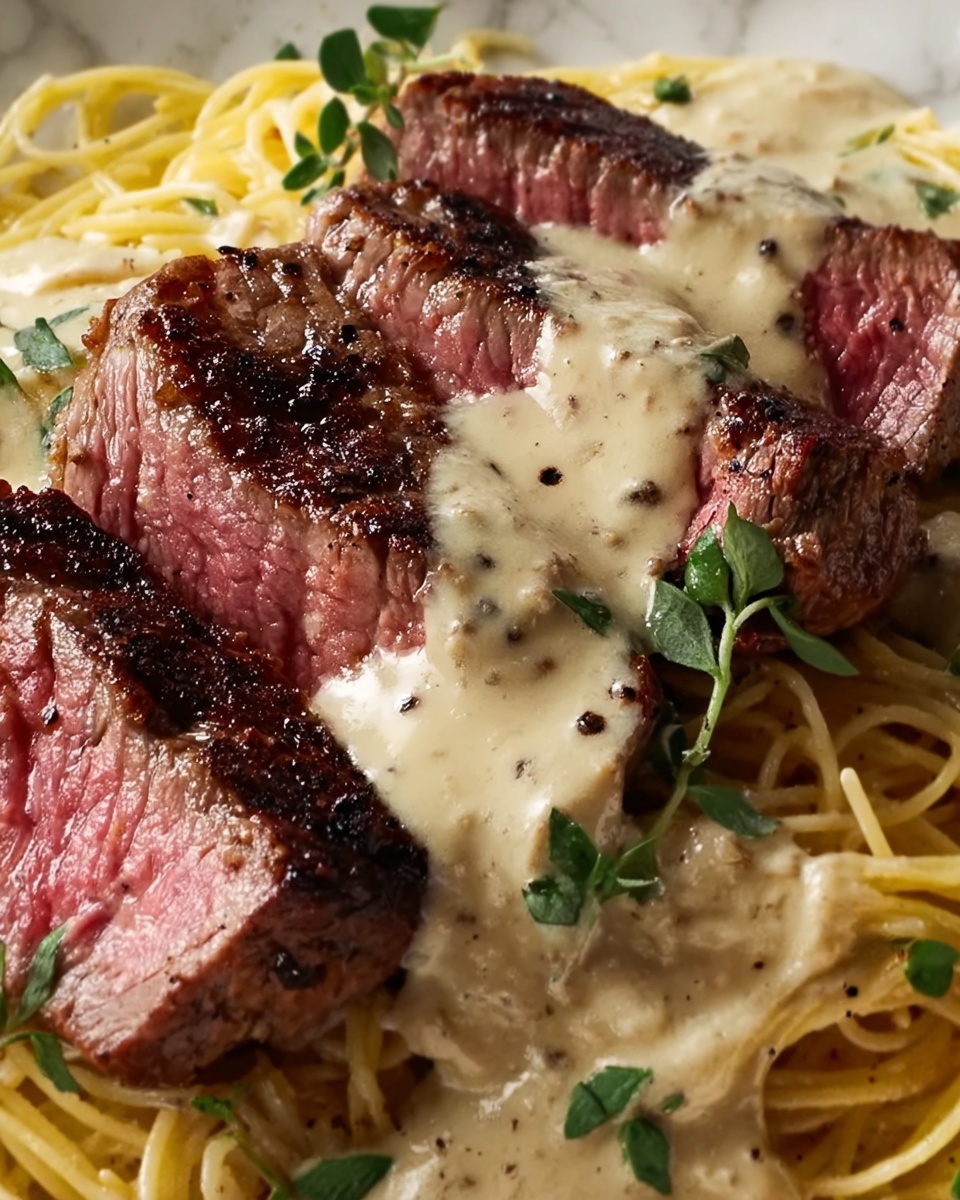 Spicy Cajun Steak with Creamy Alfredo Pasta Recipe - Recipe Image