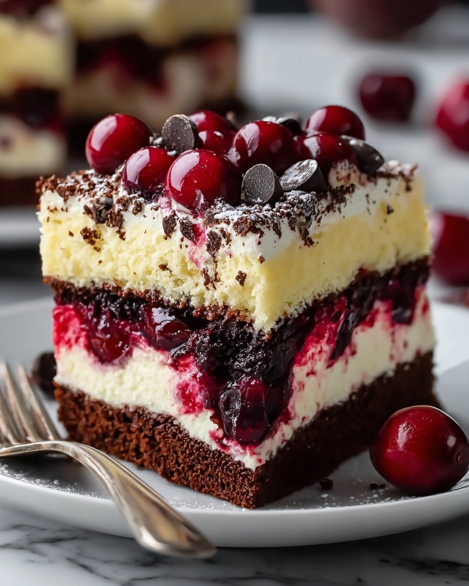 Cherry Chocolate Chip Poke Cake Delight Recipe - Recipe Image