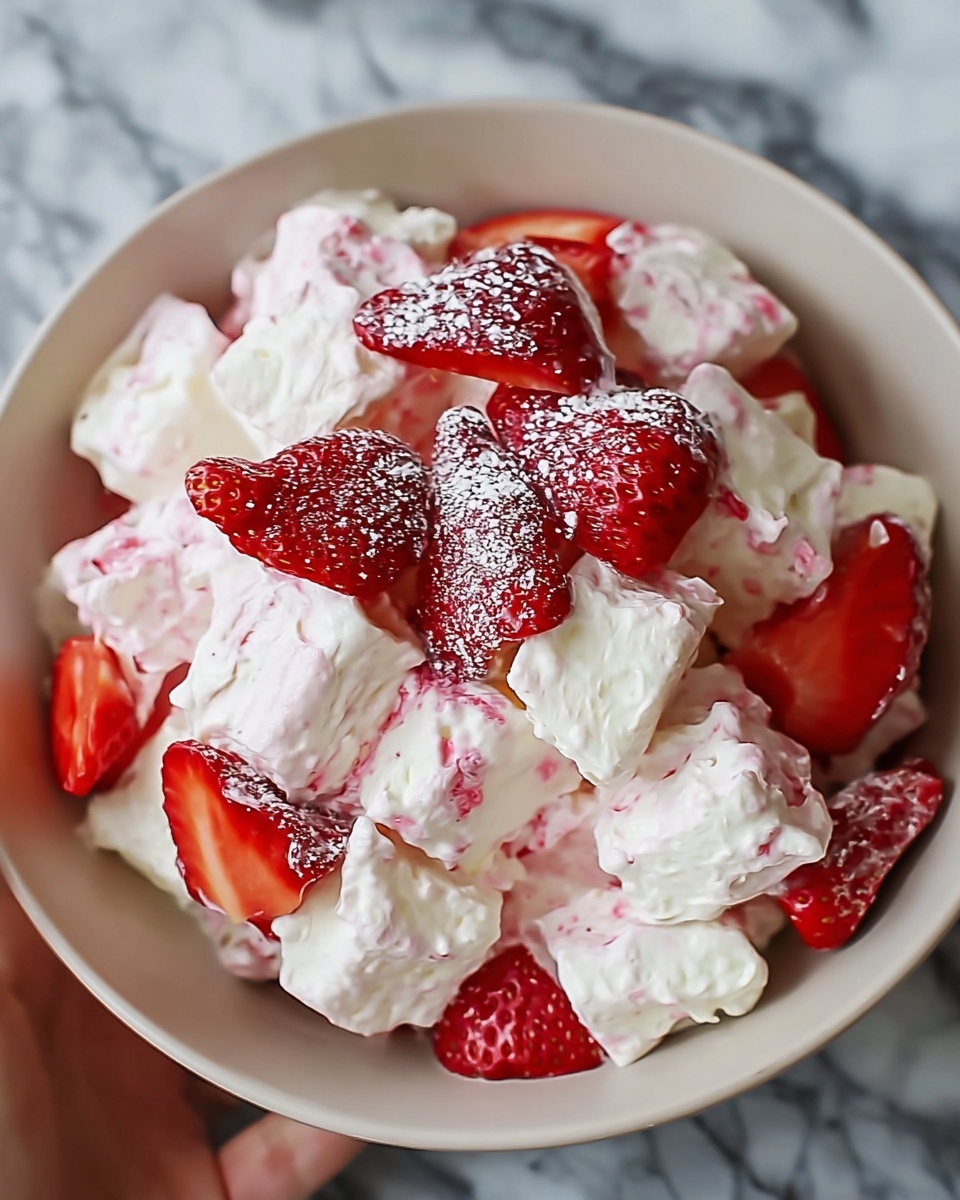 Easy & Delicious Strawberry Shortcake Fluff Salad Recipe - Recipe Image