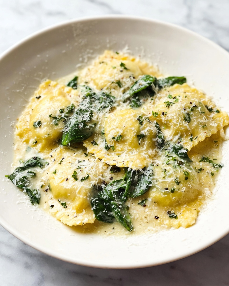 Creamy Pesto Ravioli with Spinach Recipe - Recipe Image