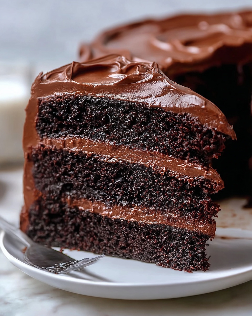 Homemade Chocolate Cake with Rich Cocoa Frosting Recipe - Recipe Image