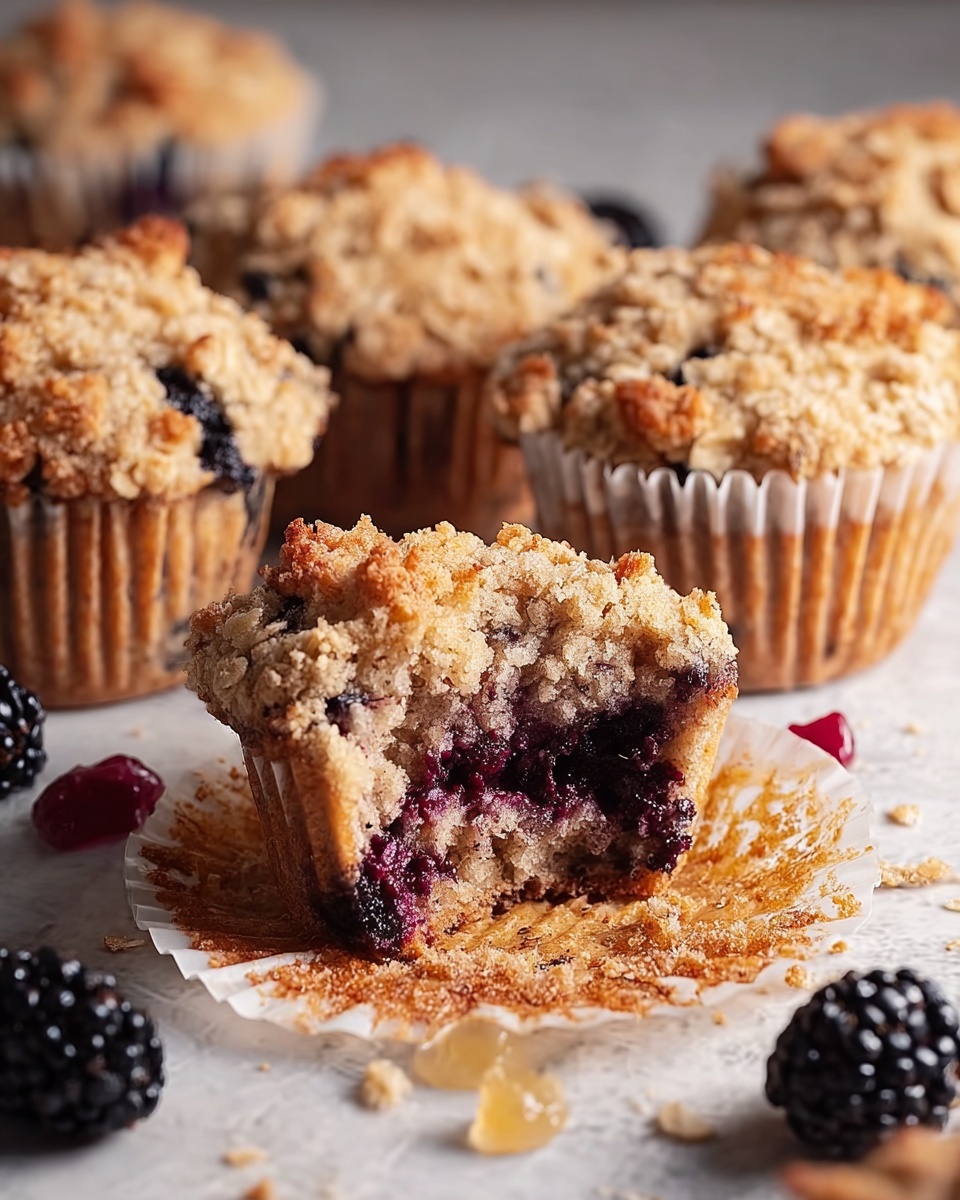 Blackberry Muffins with Oatmeal Streusel Recipe - Recipe Image