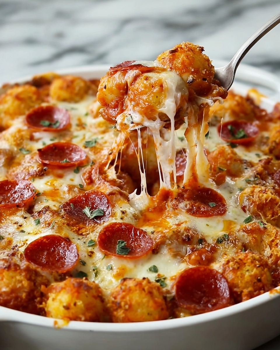 Tater Tot Pizza Casserole Recipe - Recipe Image