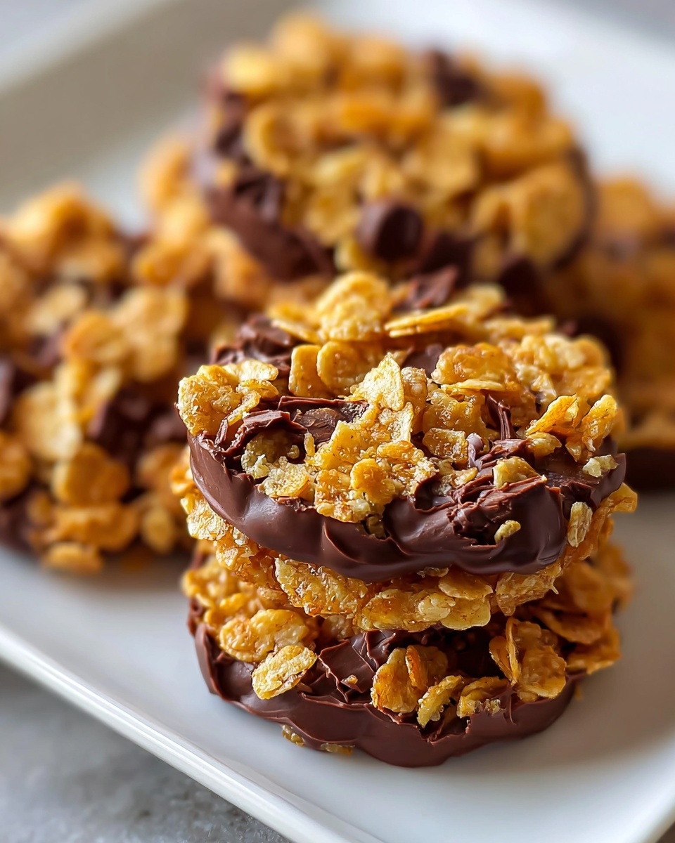 Chocolate Peanut Butter Cornflake Cookies Recipe - Recipe Image