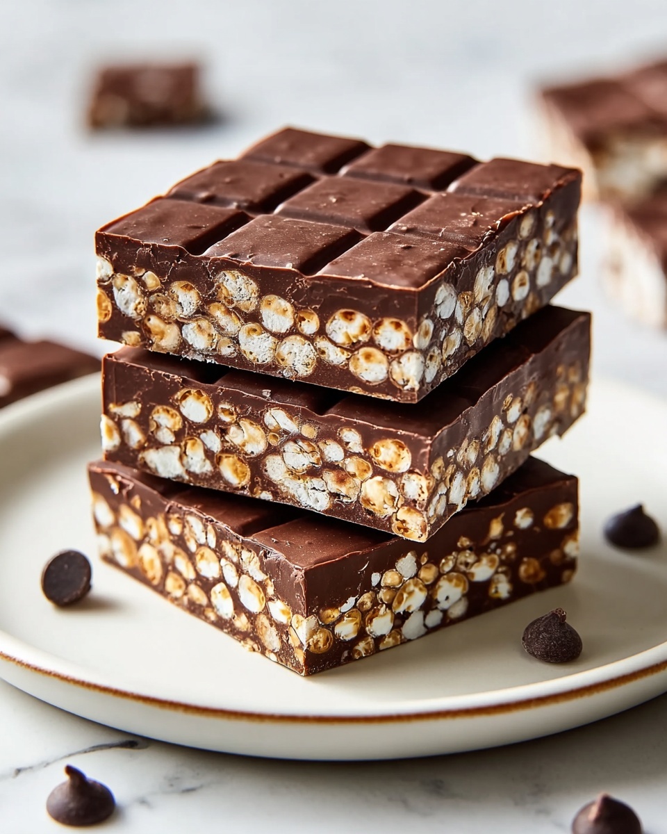 Easy No-Bake Chocolate Crunch Bars Recipe - Recipe Image