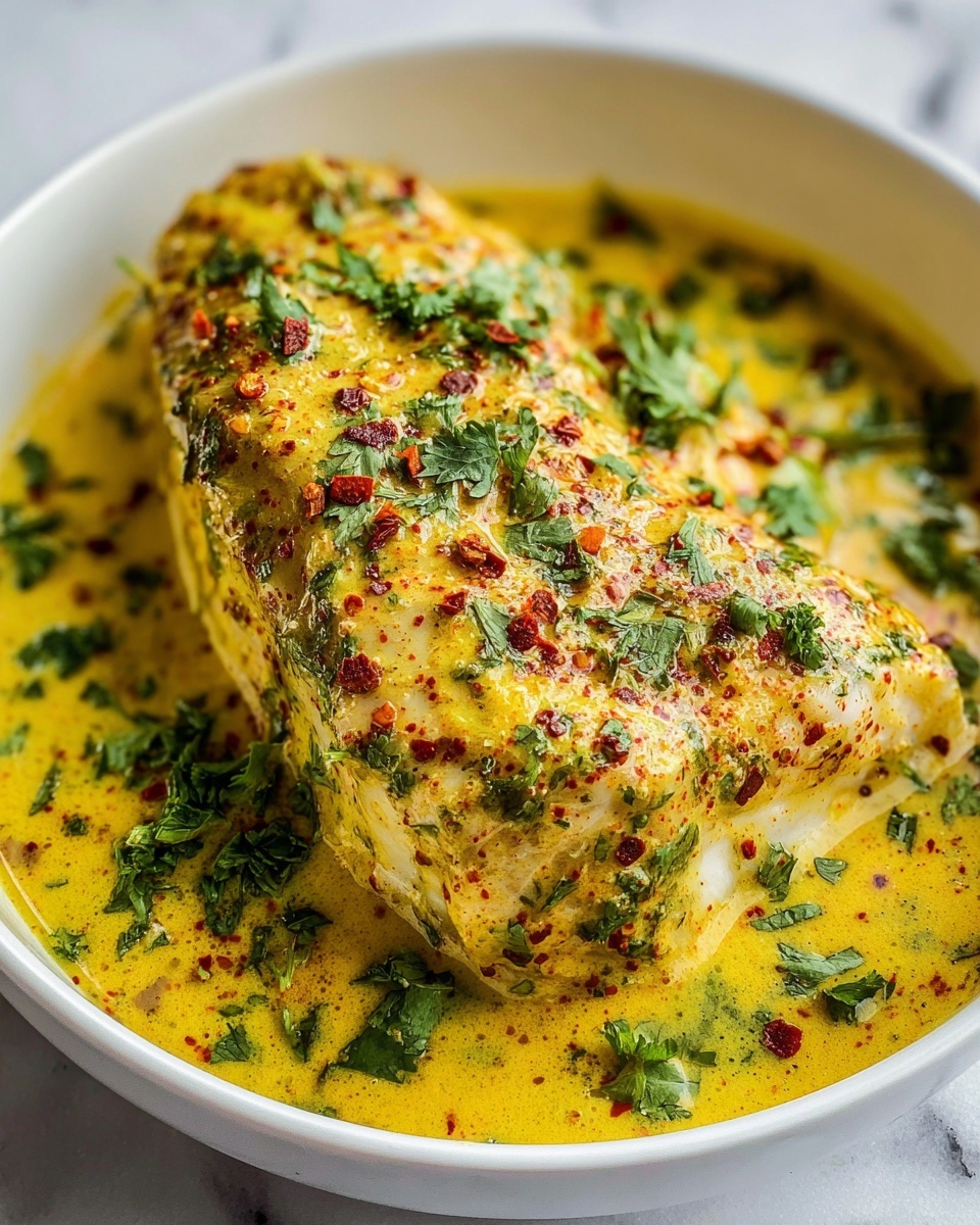 Simple Coconut Saffron Poached Fish Recipe - Recipe Image