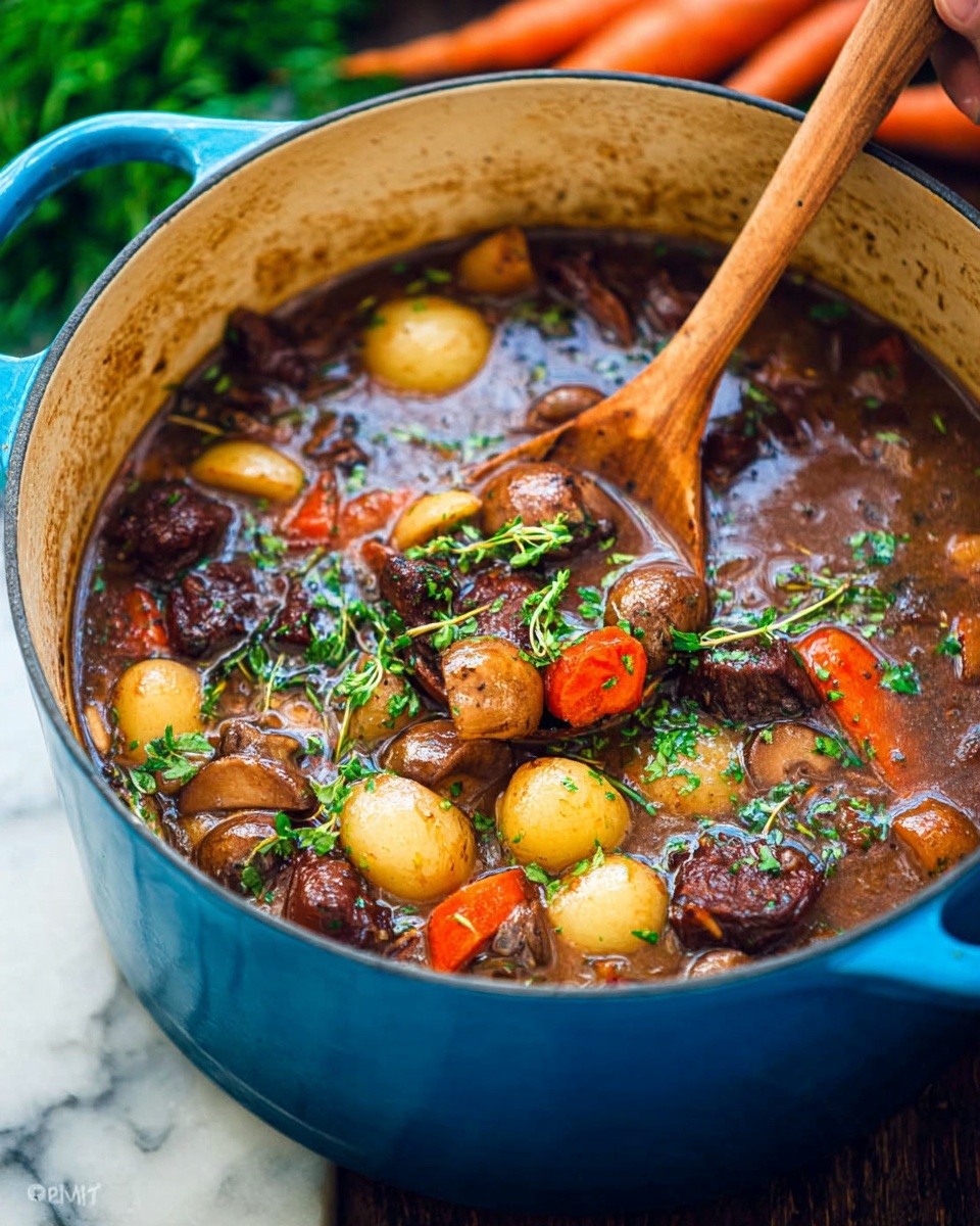 Hearty Lamb Stew with Bacon and Red Wine Recipe - Recipe Image