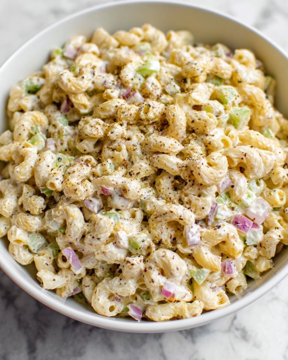 Creamy Macaroni Salad with Pickles and Hard-Boiled Eggs Recipe - Recipe Image