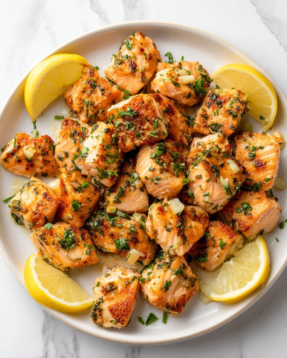 Garlic Butter Salmon Bites Recipe - Recipe Image