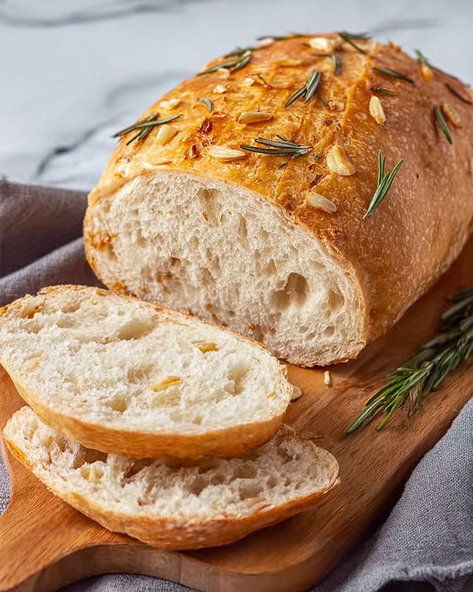 No-Knead Rosemary Garlic Bread Recipe - Recipe Image