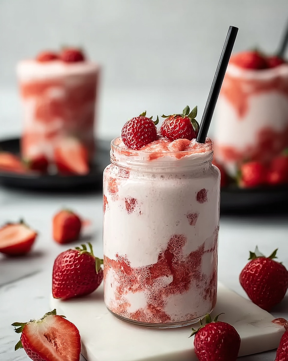 Vegan Korean Strawberry Milk Recipe - Recipe Image