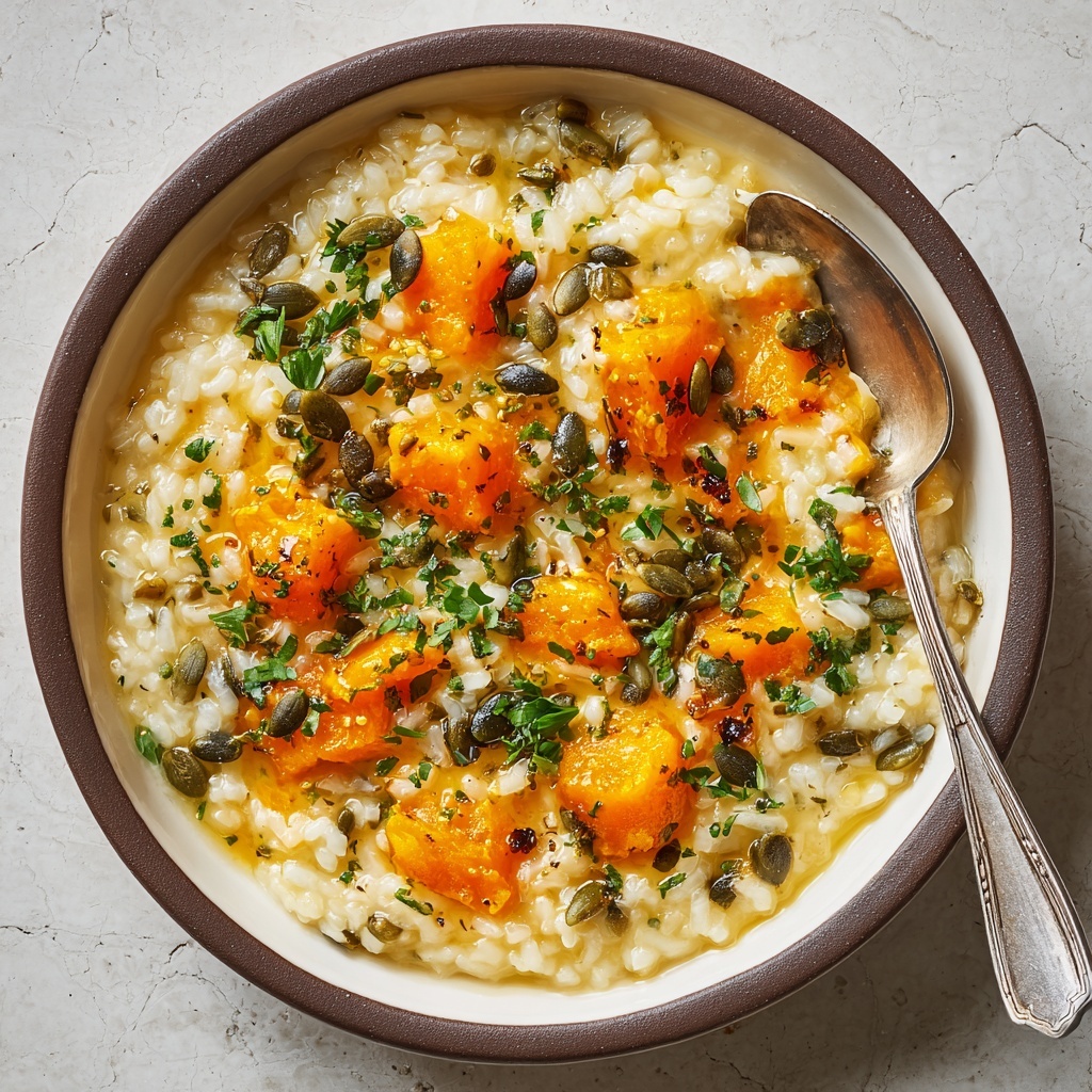 Creamy Pumpkin Risotto with Pumpkin Seeds and Seed Oil Recipe - Recipe Image