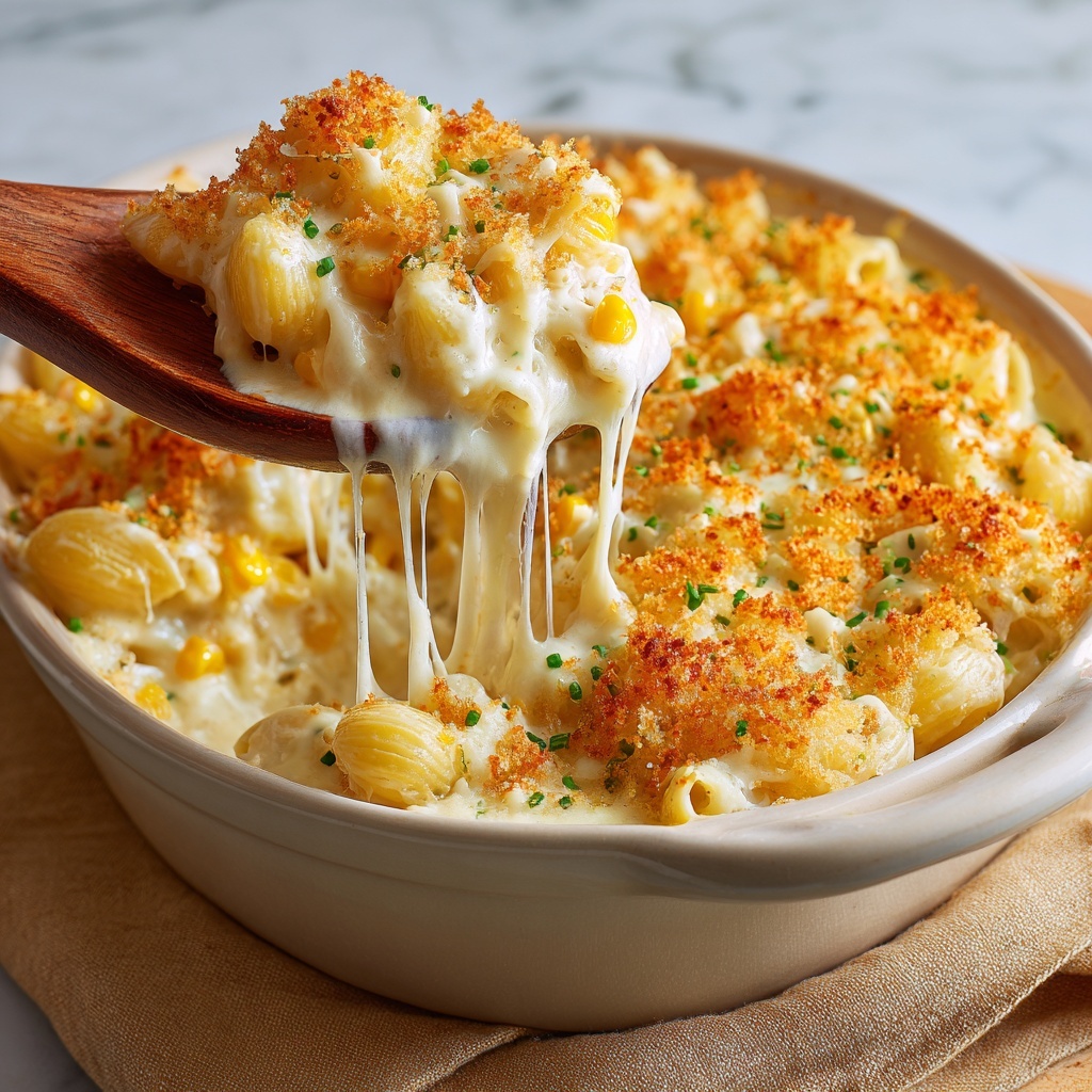 Creamy Macaroni Corn Casserole Recipe - Recipe Image