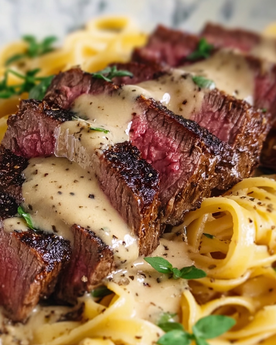Spicy Cajun Steak with Creamy Alfredo Pasta Recipe - Recipe Image