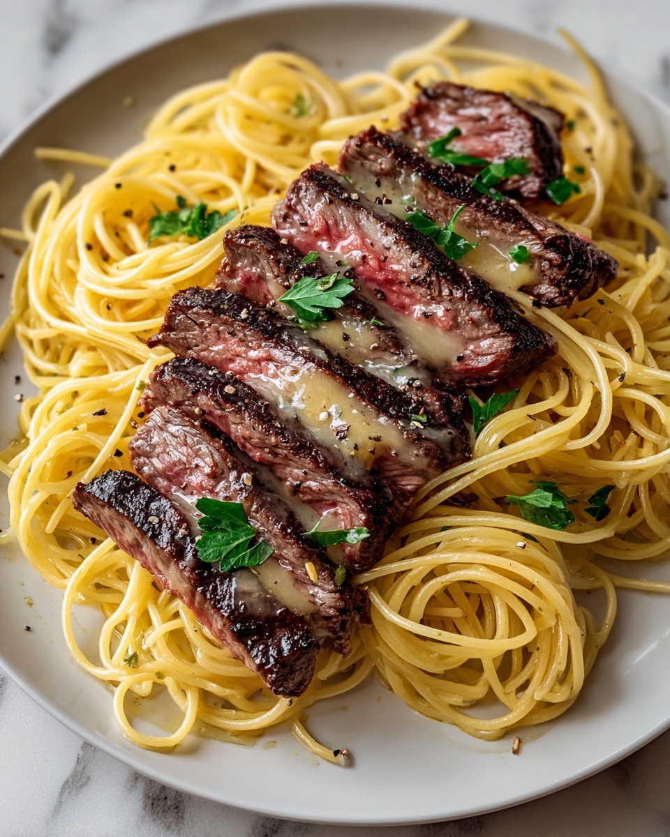 Garlic Butter Steak Lightning Noodles Recipe - Recipe Image