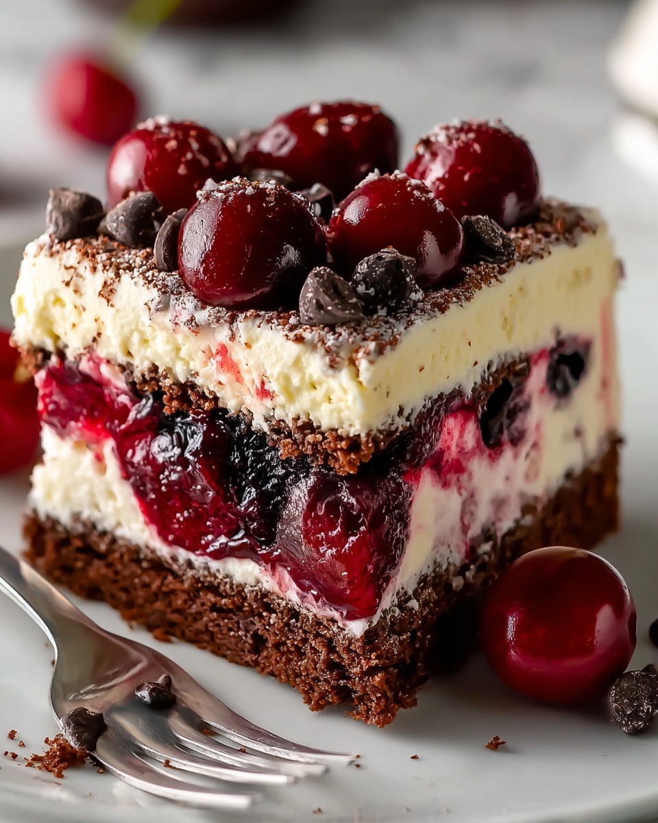 Cherry Chocolate Chip Poke Cake Delight Recipe - Recipe Image