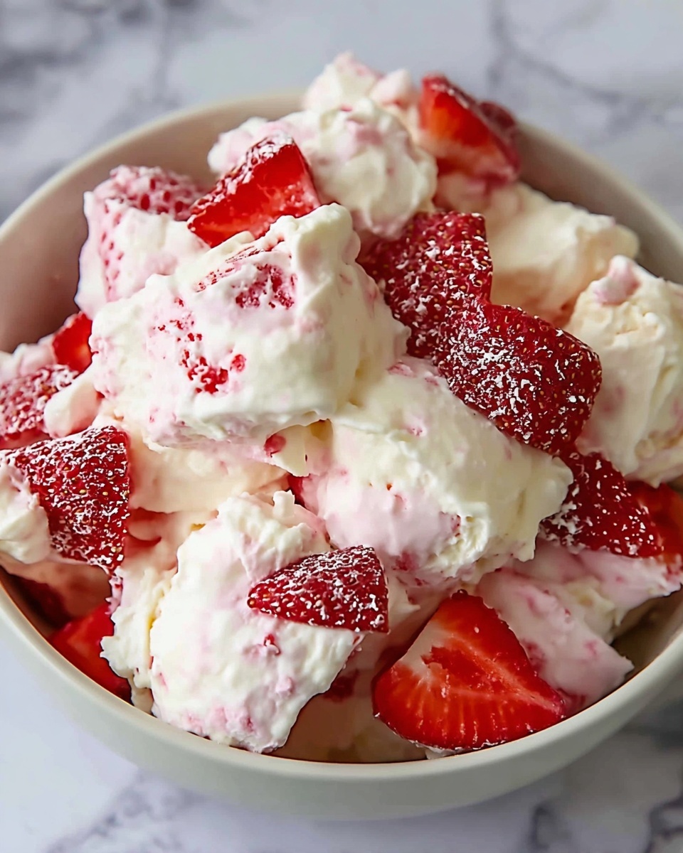 Easy & Delicious Strawberry Shortcake Fluff Salad Recipe - Recipe Image