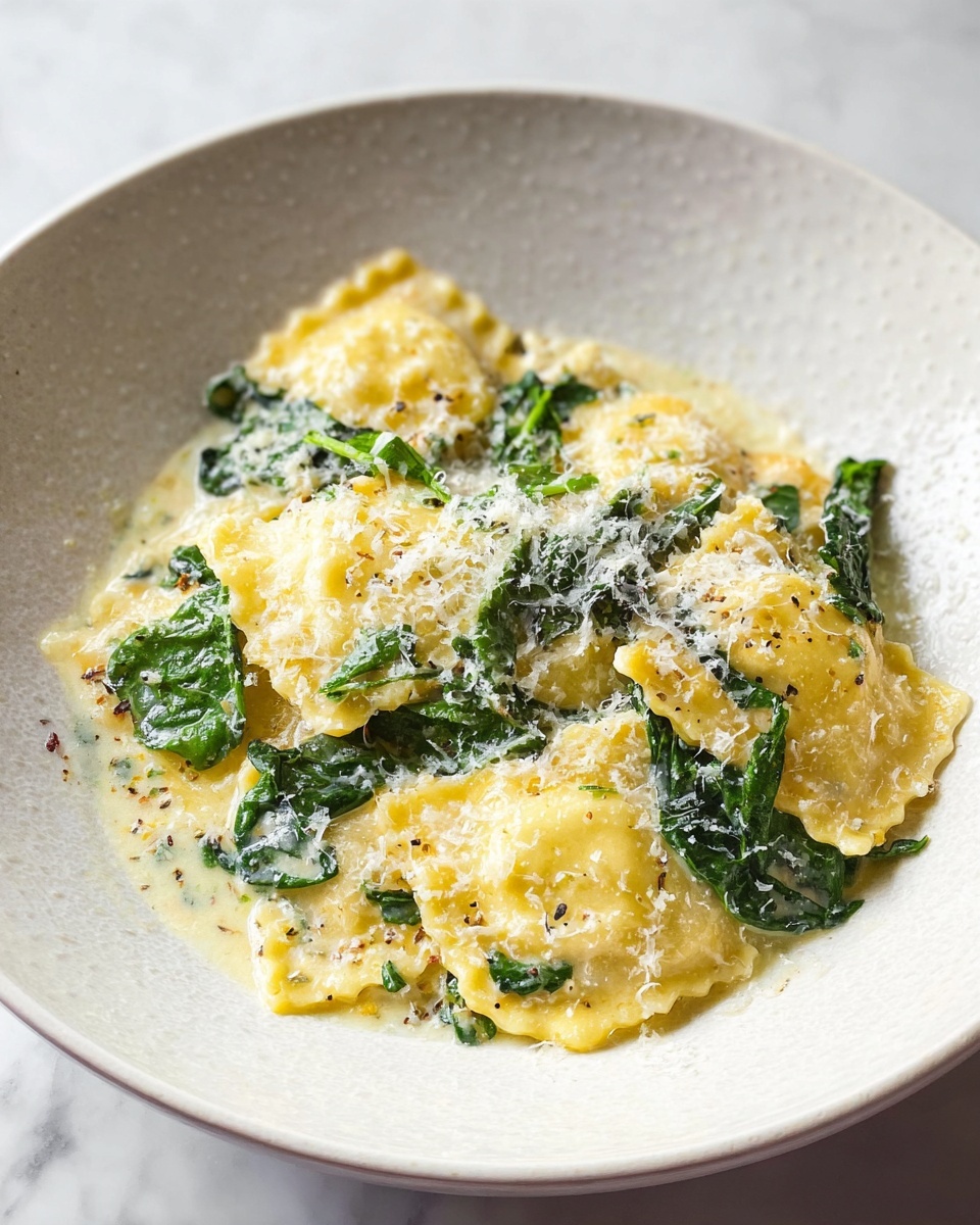 Creamy Pesto Ravioli with Spinach Recipe - Recipe Image