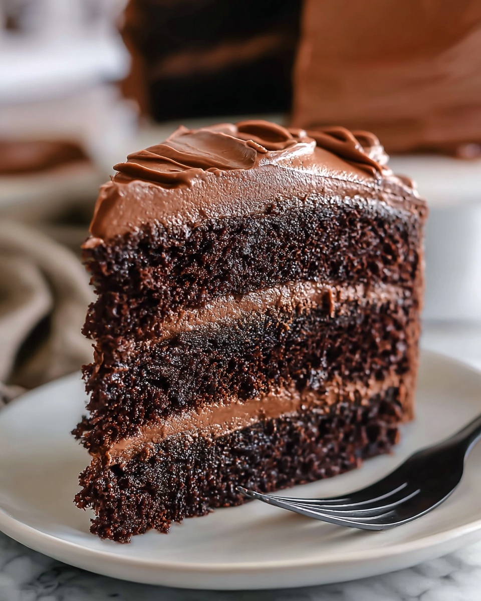 Homemade Chocolate Cake with Rich Cocoa Frosting Recipe - Recipe Image