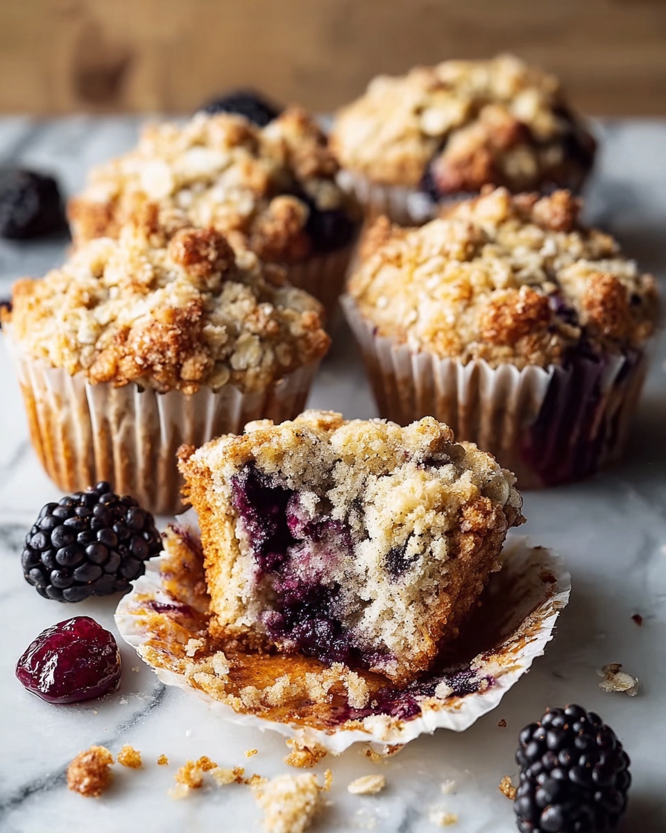 Blackberry Muffins with Oatmeal Streusel Recipe - Recipe Image