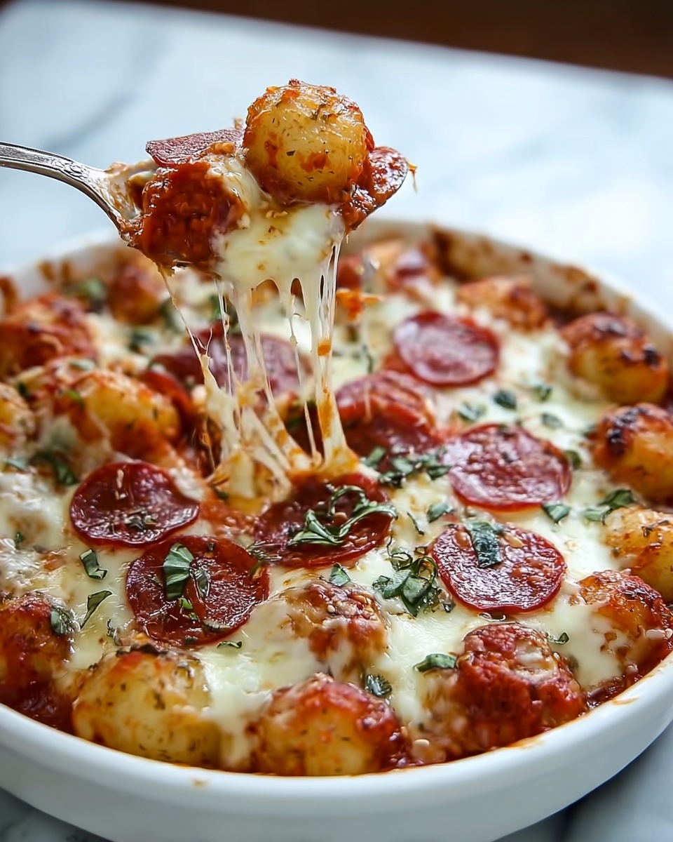 Tater Tot Pizza Casserole Recipe - Recipe Image