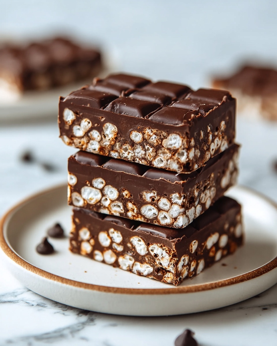 Easy No-Bake Chocolate Crunch Bars Recipe - Recipe Image