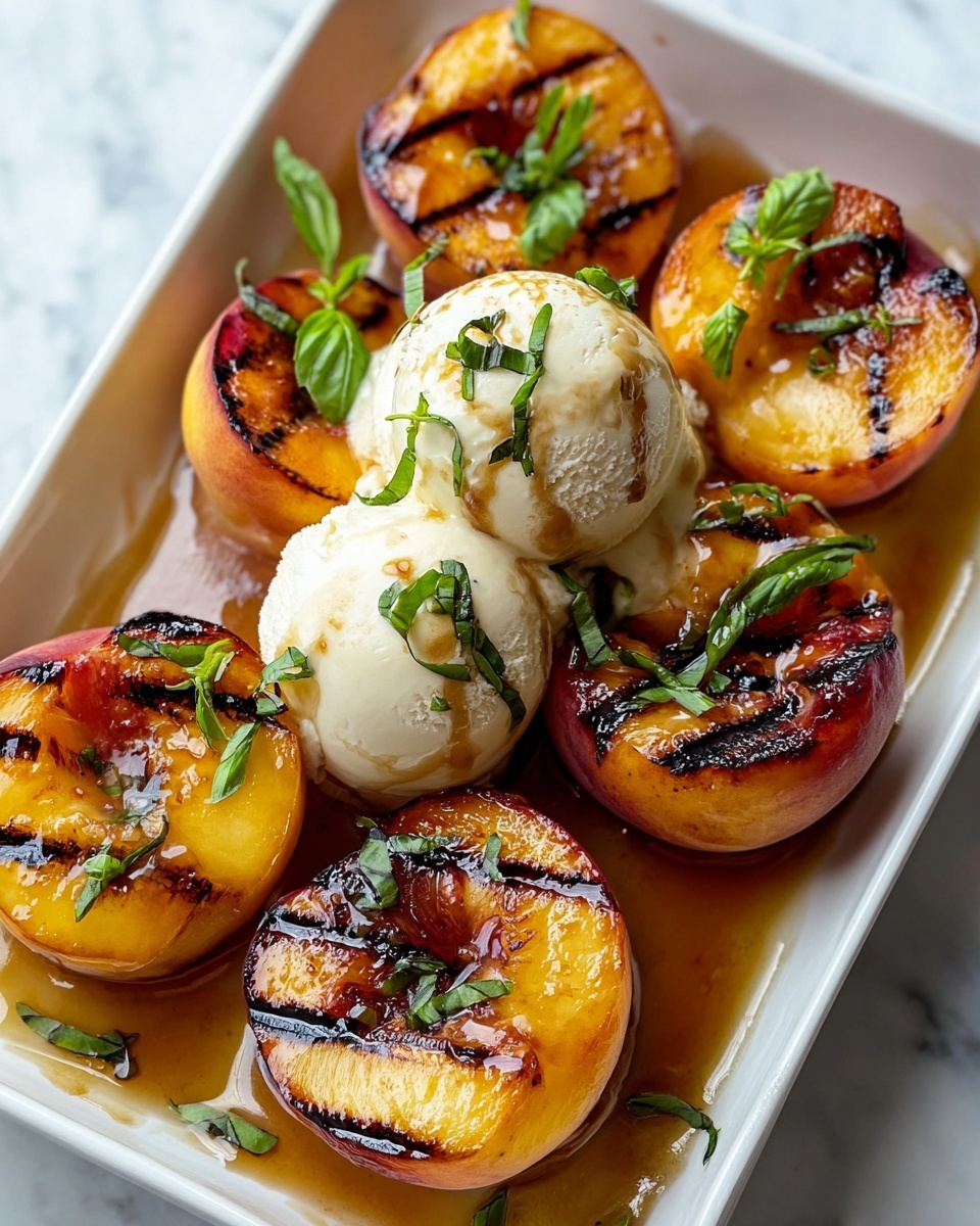 Grilled Peaches with Ice Cream Recipe - Recipe Image