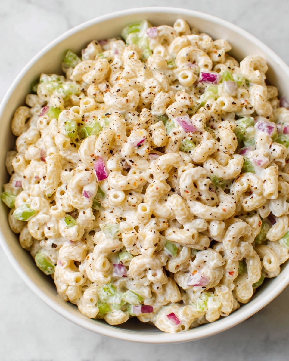 Creamy Macaroni Salad with Pickles and Hard-Boiled Eggs Recipe - Recipe Image