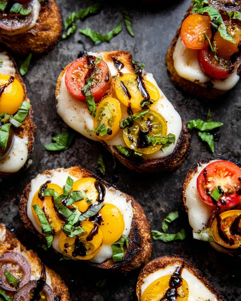 Garlic Caprese Crostini Melts Recipe - Recipe Image