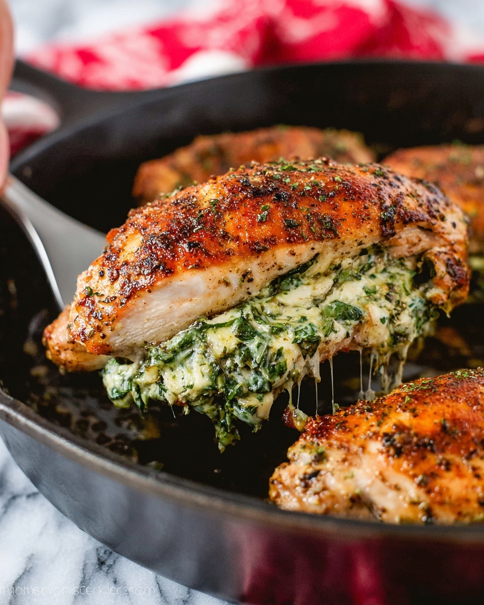 Cheesy Spinach Stuffed Chicken Breasts Recipe - Recipe Image