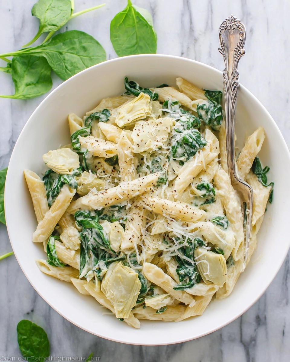 Spinach and Artichoke Pasta Recipe - Recipe Image