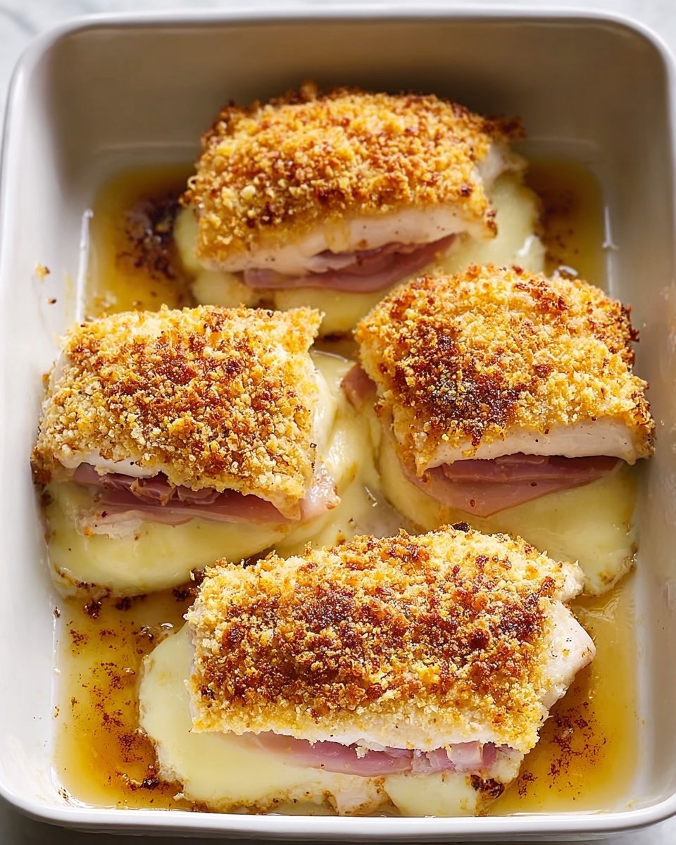 Crispy Chicken Cordon Bleu with Creamy Dijon Sauce Recipe - Recipe Image