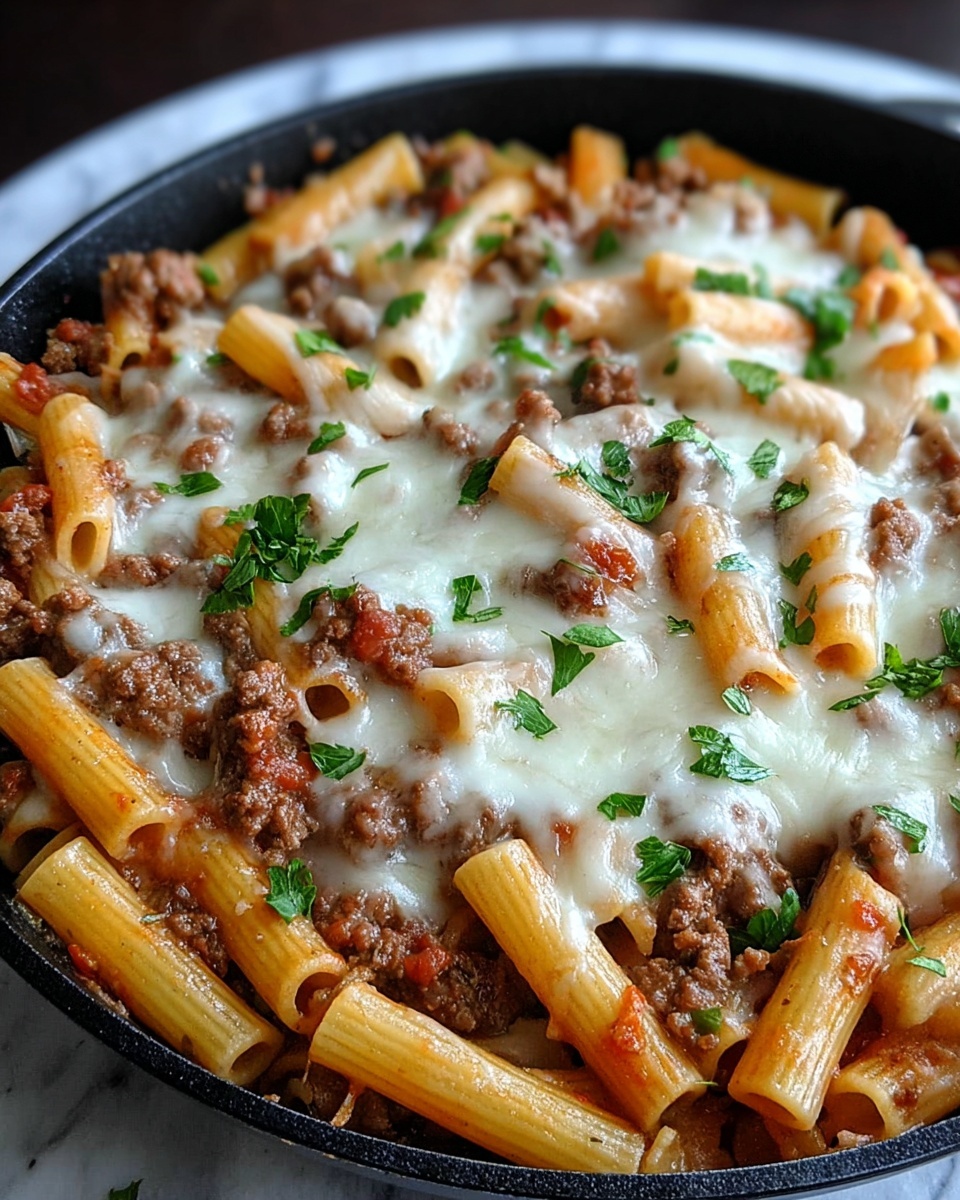 Cheesy Ground Beef Pasta Skillet – A Quick and Delicious One-Pot Meal Recipe - Recipe Image