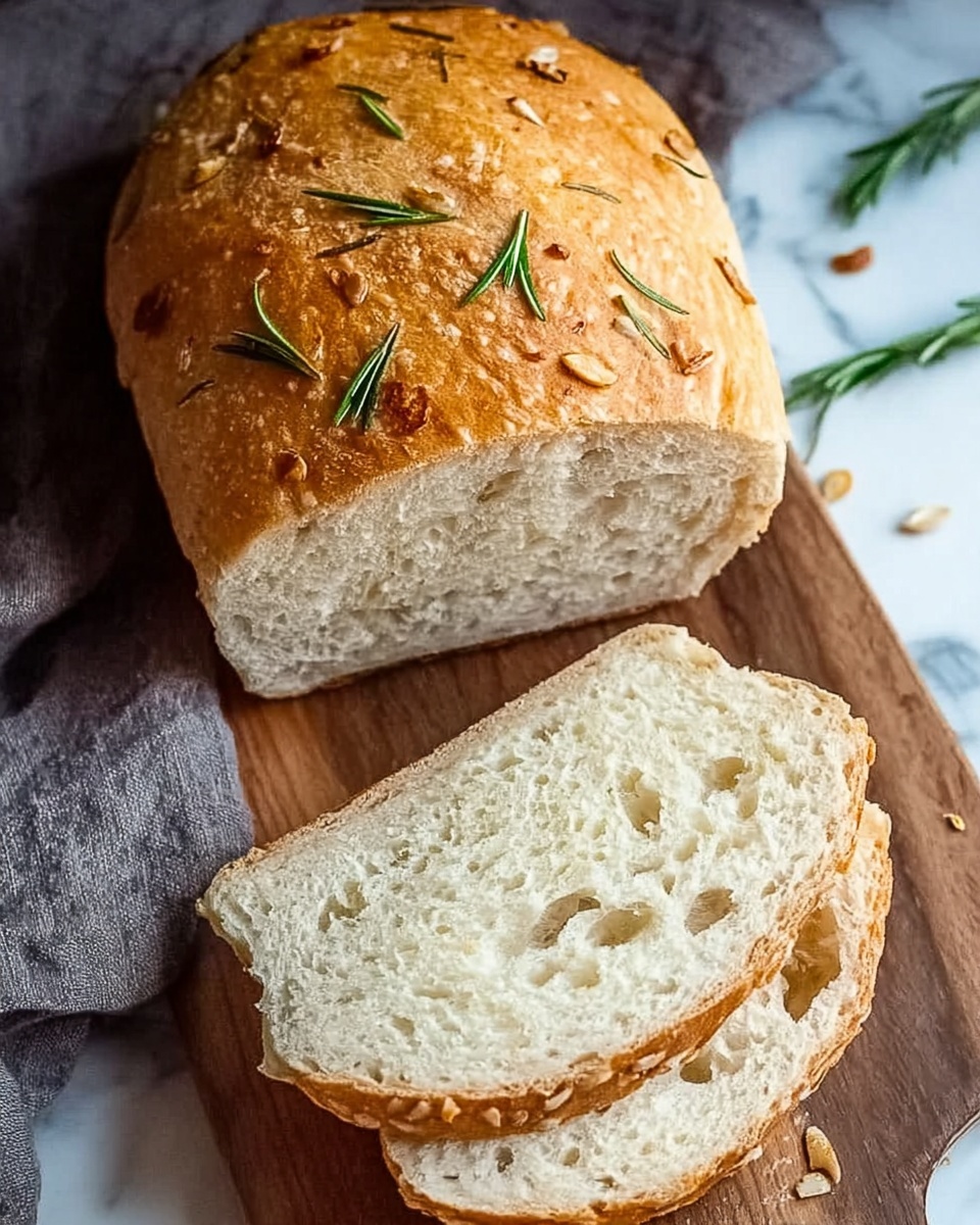 No-Knead Rosemary Garlic Bread Recipe - Recipe Image