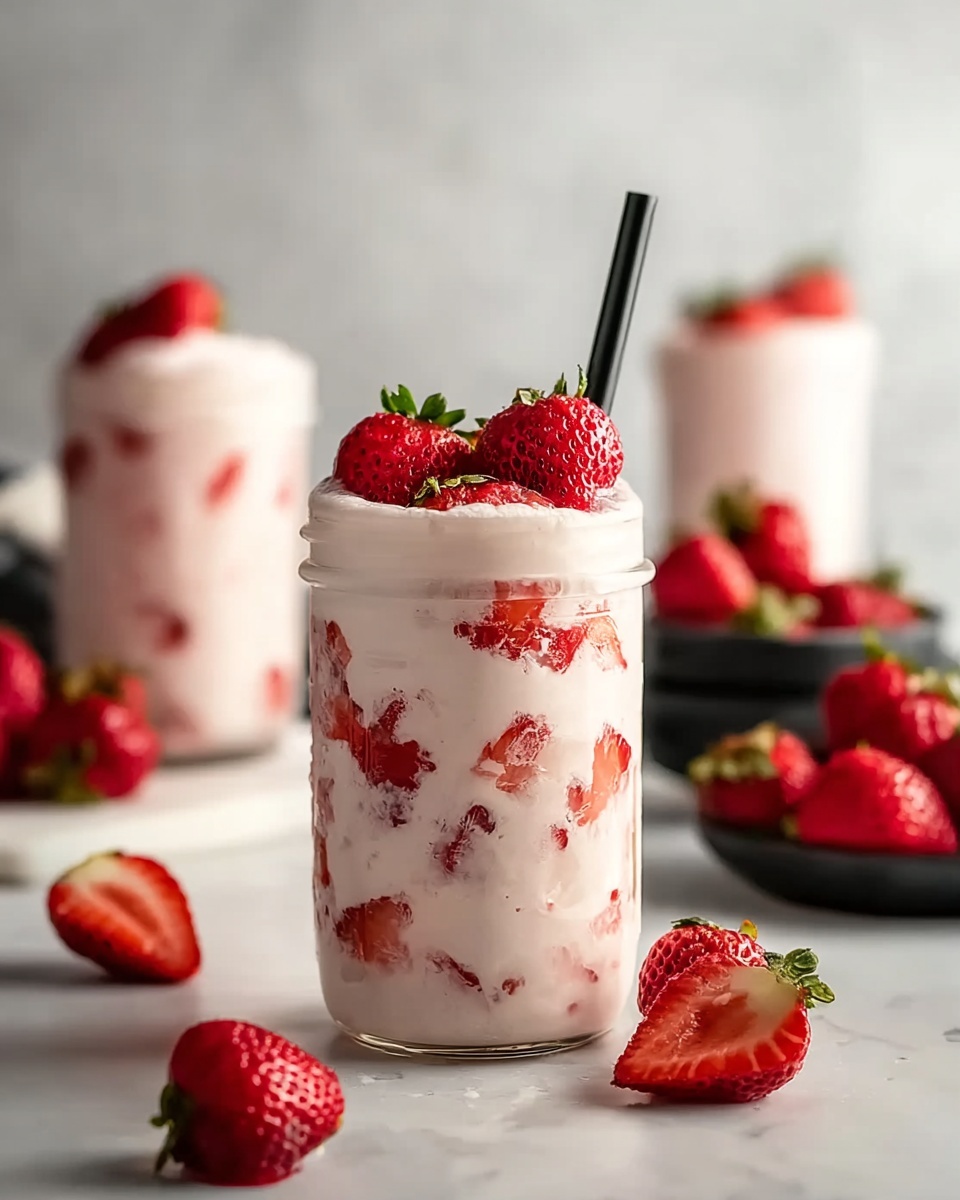 Vegan Korean Strawberry Milk Recipe - Recipe Image