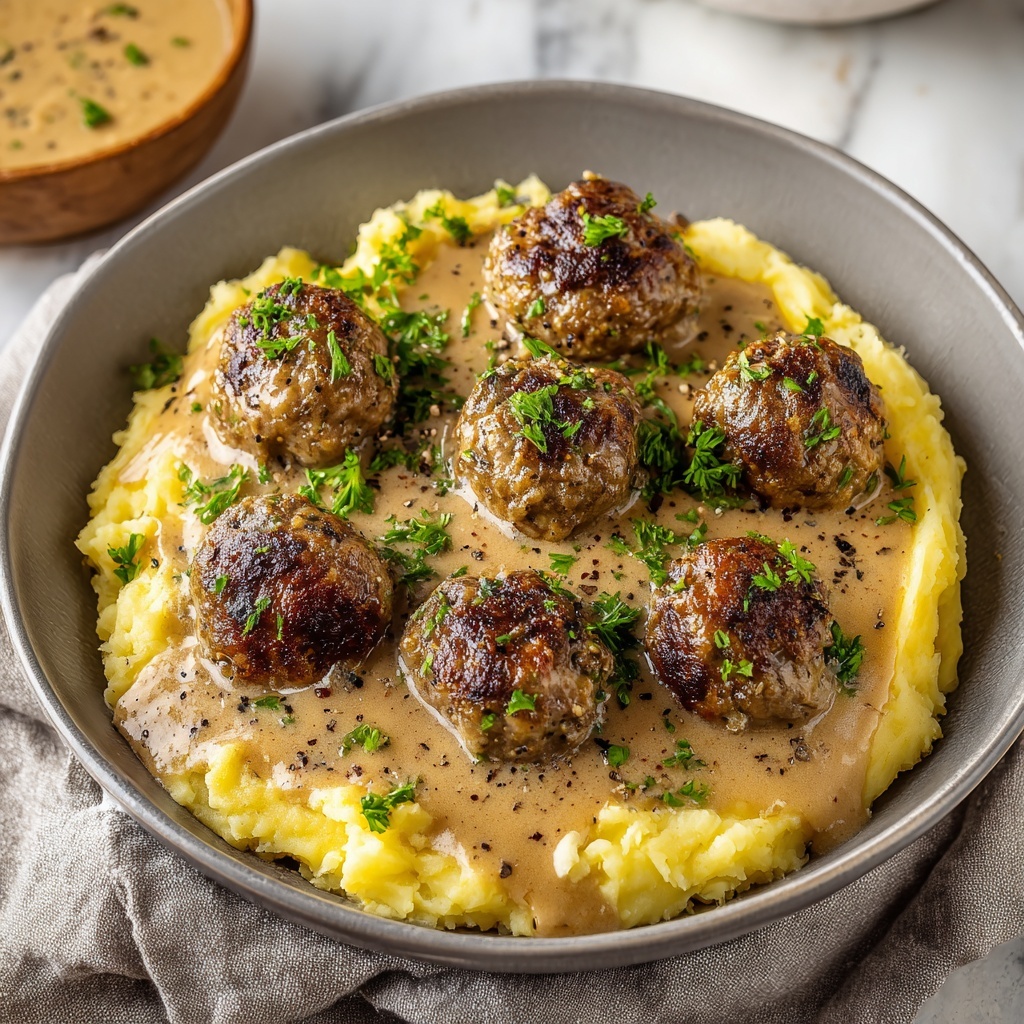 Swedish Meatballs with Rich Gravy and Noodles Recipe - Recipe Image