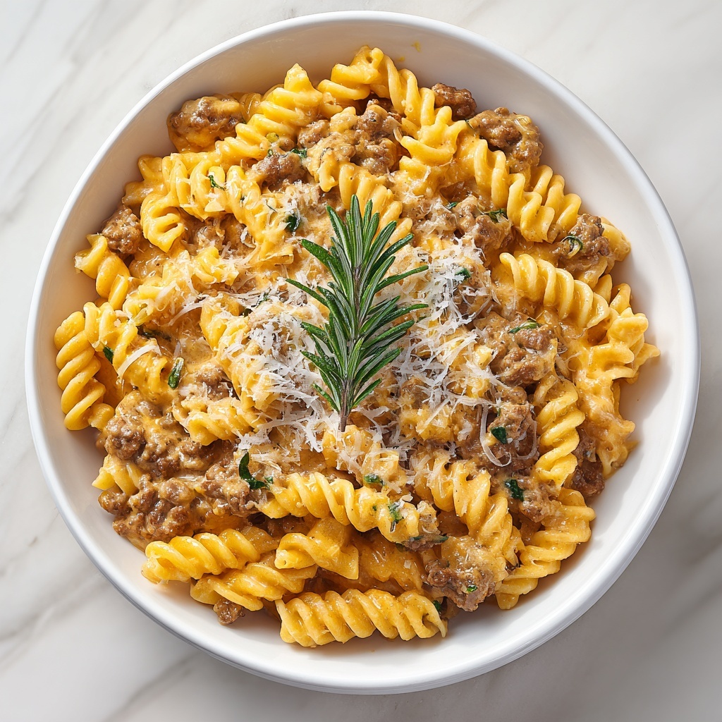 Creamy Beef Pumpkin Pasta Recipe - Recipe Image