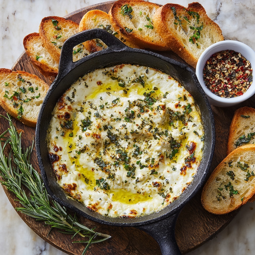 Warm Garlic Herb Fontina Dip Recipe - Recipe Image