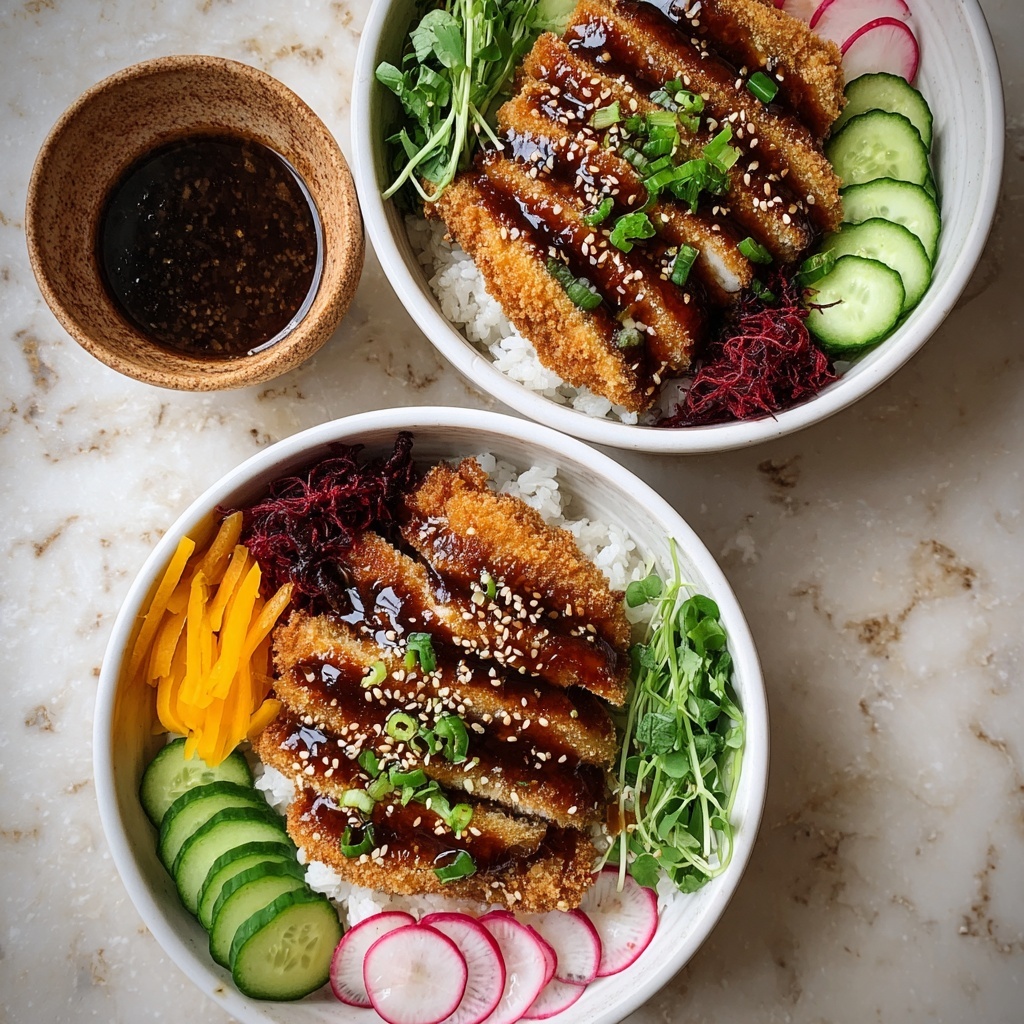 Japanese Chicken Katsu Bowls with Tonkatsu Sauce Recipe - Recipe Image