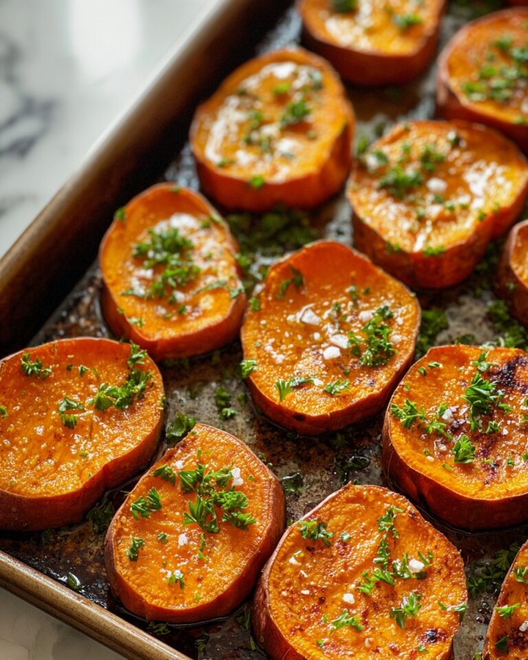 Garlic Butter Roasted Sweet Potatoes Recipe