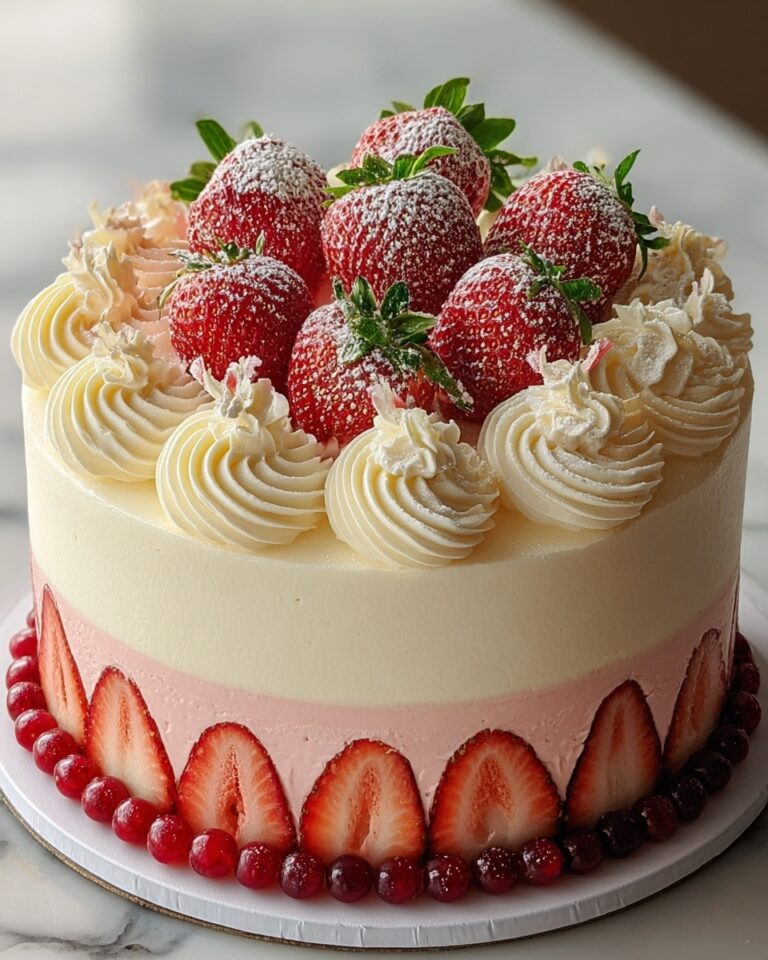 Vanilla Strawberry Ombre Cake Recipe