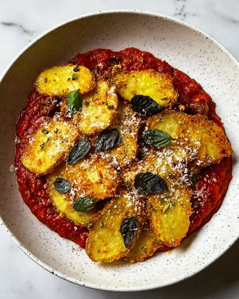 Crispy Parmesan Potatoes with Flavorful Tomato Sauce Recipe