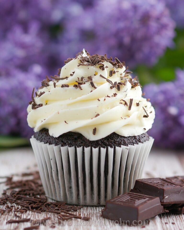 Dark Chocolate Cupcakes with White Chocolate Frosting Recipe