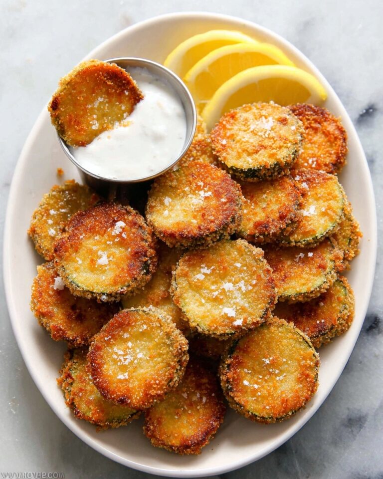 Fried Zucchini Crisps with the Best Dipping Sauce Recipe