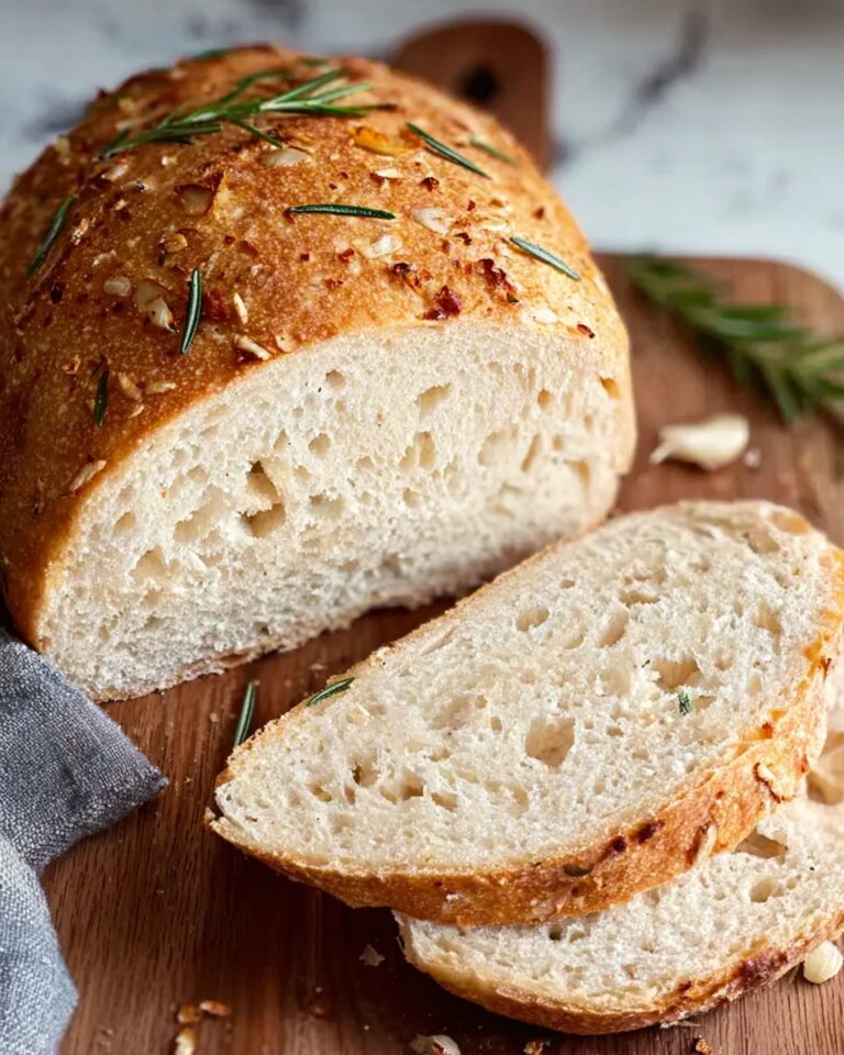 No-Knead Rosemary Garlic Bread Recipe