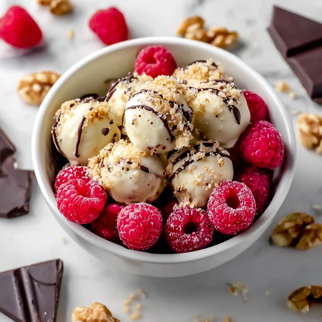 White Chocolate Raspberry Cheesecake Balls Recipe - Recipe Image