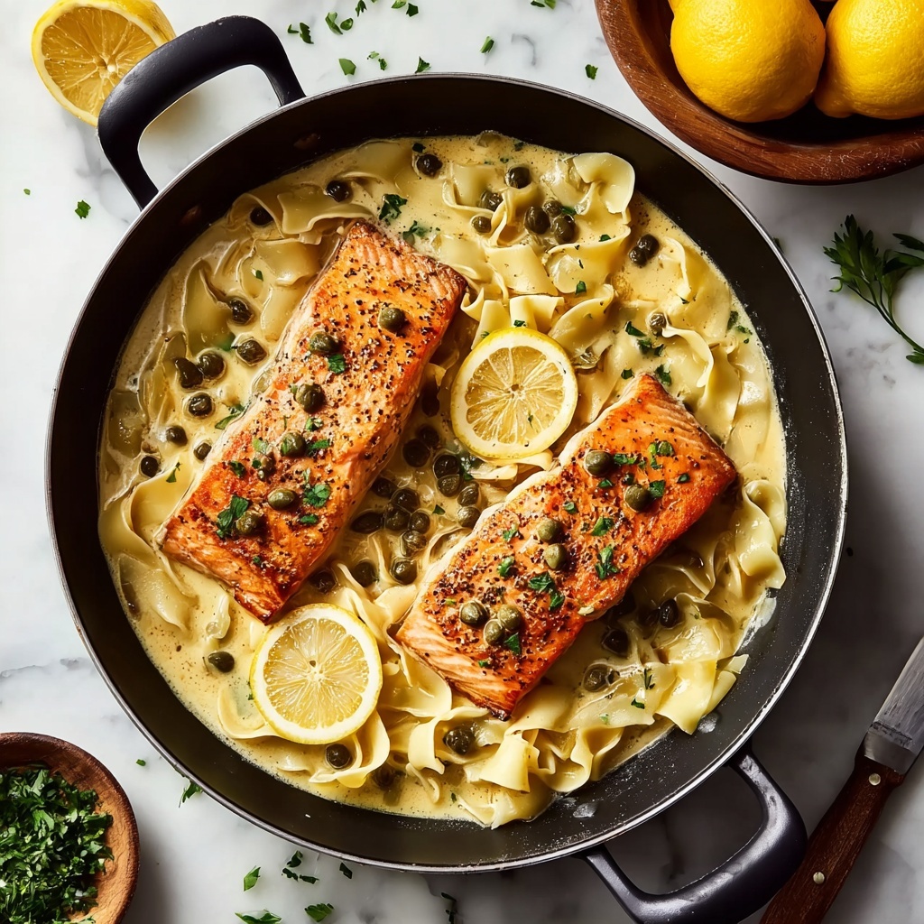 Creamy Salmon Piccata with Lemon and Capers Recipe - Recipe Image