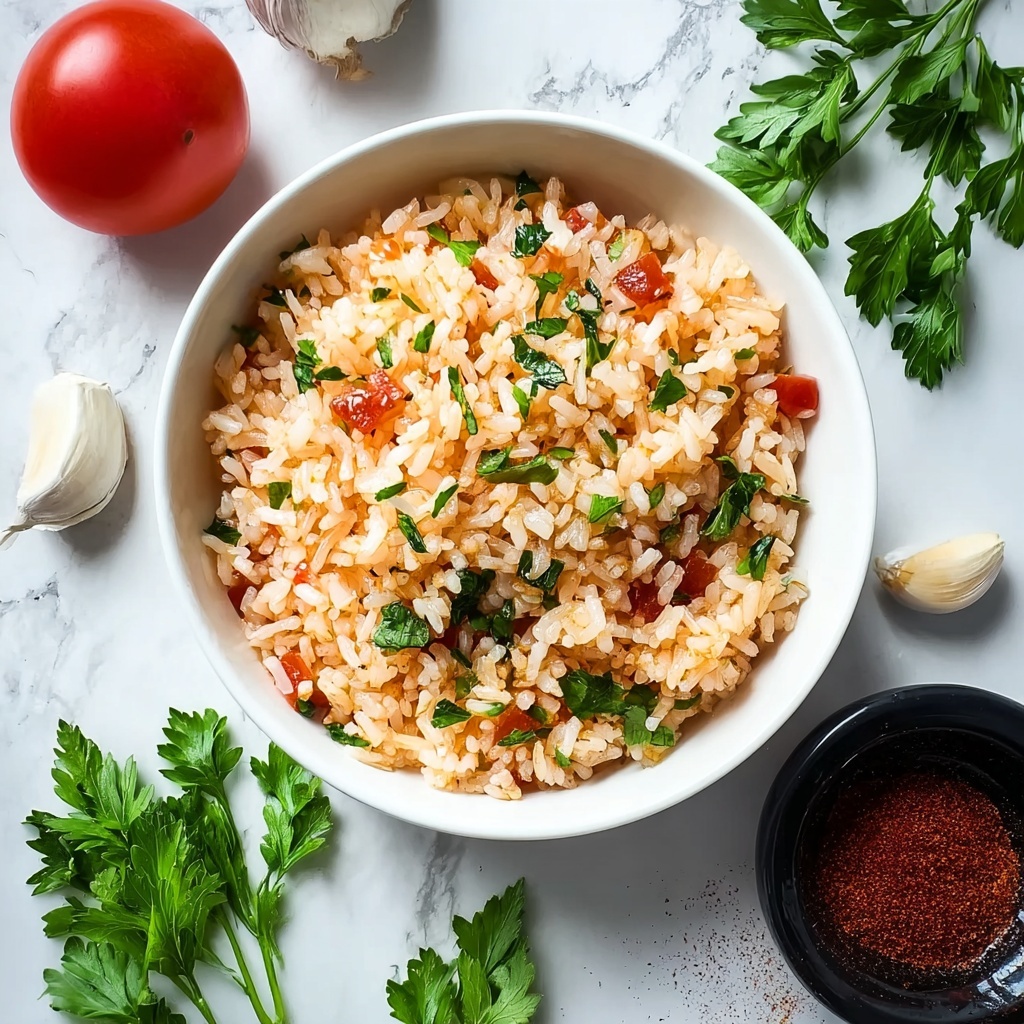 Spanish Flavored Rice with Tomatoes, Cilantro, and Spices Recipe - Recipe Image