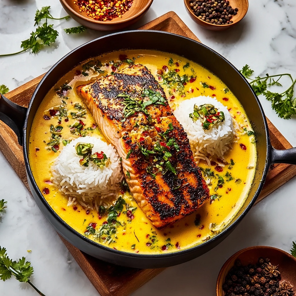 Coconut Curry Salmon with Garlic Butter Recipe - Recipe Image