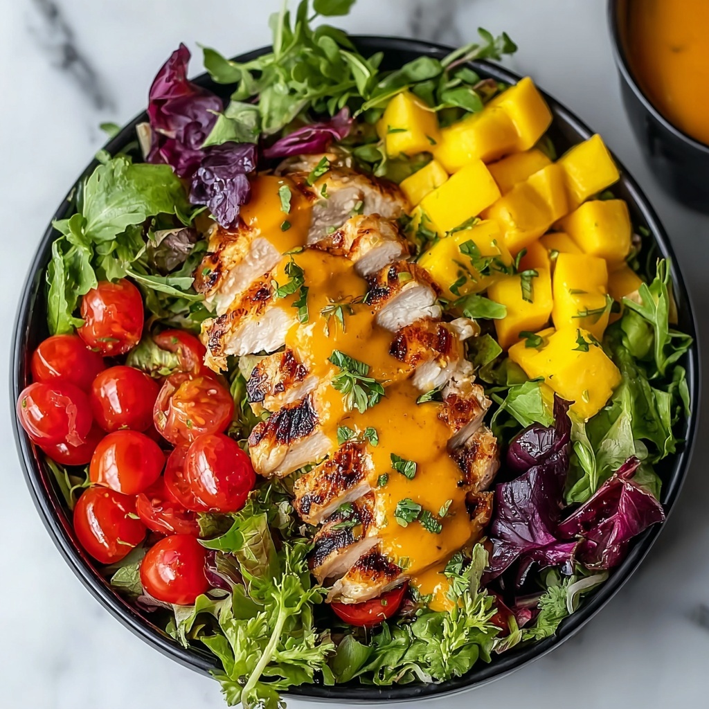 Mango Chicken Salad with Homemade Lime-Honey Dressing Recipe - Recipe Image